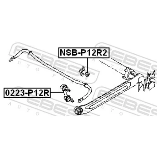 Uloženie priečneho stabilizátora NSB-P12R2 /FEBEST/ - obr. 1