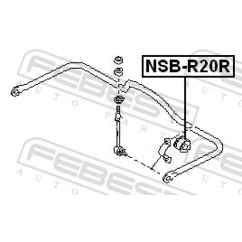 Uloženie priečneho stabilizátora NSB-R20R /FEBEST/ - obr. 1