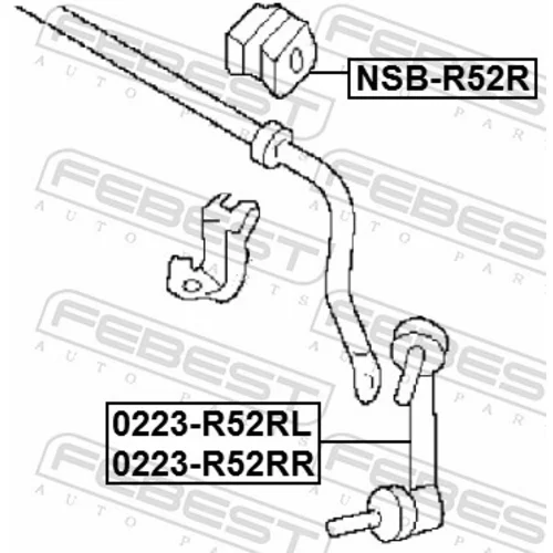 Uloženie priečneho stabilizátora NSB-R52R /FEBEST/ - obr. 1