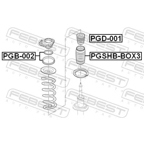 Ochranný kryt/manžeta tlmiča pérovania PGSHB-BOX3 /FEBEST/ - obr. 1