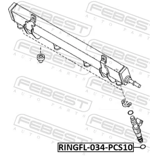 Tesniaci krúžok vstrekovacieho ventilu RINGFL-034-PCS10 /FEBEST/ - obr. 1