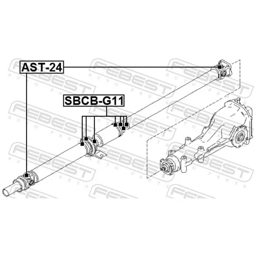 Stredové ložisko kĺbového hriadeľa SBCB-G11 /FEBEST/ - obr. 1