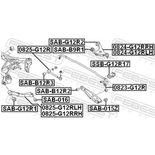 Uloženie priečneho stabilizátora SSB-G12R17 /FEBEST/ - obr. 1