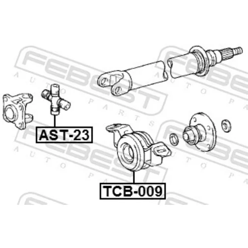 Stredové ložisko kĺbového hriadeľa TCB-009 /FEBEST/ - obr. 1