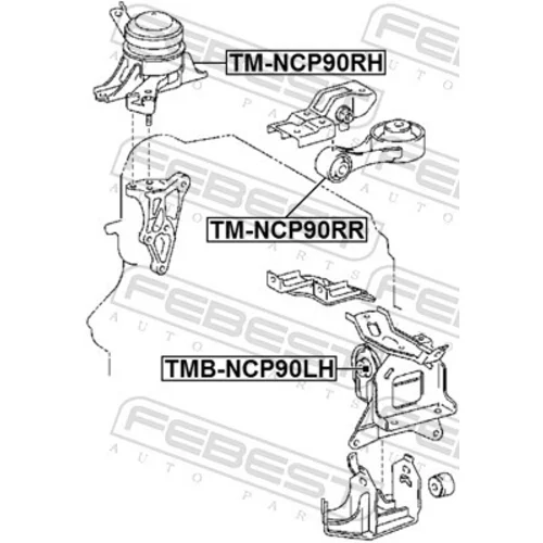 Uloženie motora TMB-NCP90LH /FEBEST/ - obr. 1
