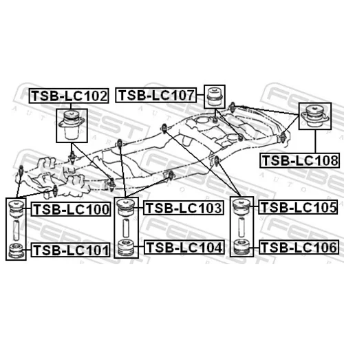 Uloženie, rám vozilda TSB-LC102 /FEBEST/ - obr. 1