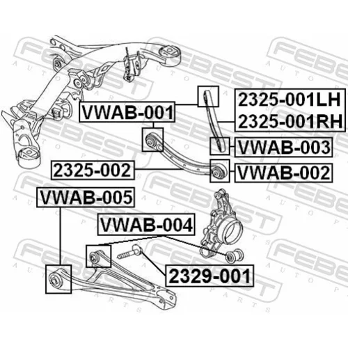 Uloženie riadenia VWAB-004 /FEBEST/ - obr. 1