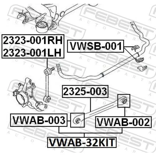 Uloženie riadenia VWAB-32KIT /FEBEST/ - obr. 1