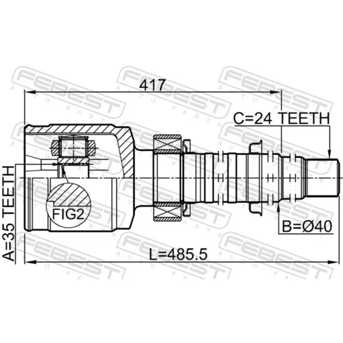 Sada kĺbov hnacieho hriadeľa 0111-GSX30RH /FEBEST/ - obr. 1