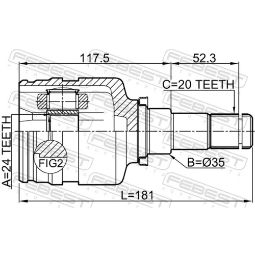 Sada kĺbov hnacieho hriadeľa 0111-NDE180RH /FEBEST/ - obr. 1
