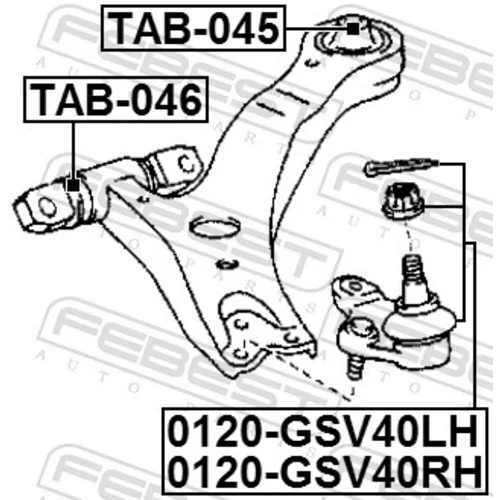 Zvislý/nosný čap 0120-GSV40LH /FEBEST/ - obr. 1