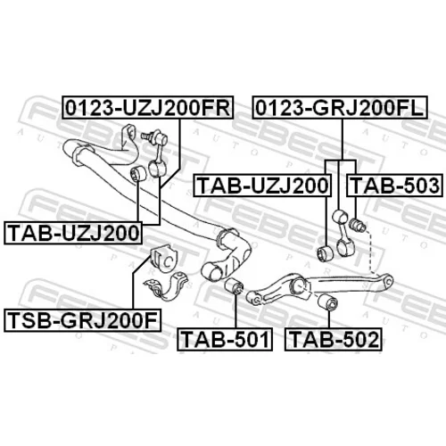 Tyč/Vzpera stabilizátora 0123-GRJ200FL /FEBEST/ - obr. 1