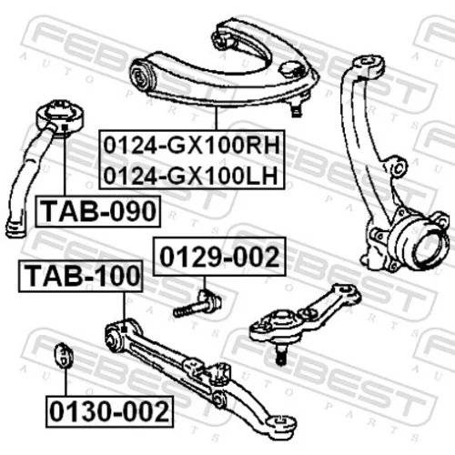 Rameno zavesenia kolies 0124-GX100LH /FEBEST/ - obr. 1