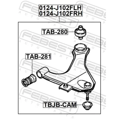 Rameno zavesenia kolies 0124-J102FRH /FEBEST/ - obr. 1