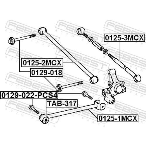 Skrutka pre nastavenie odklonu kolesa 0129-022-PCS4 /FEBEST/ - obr. 1