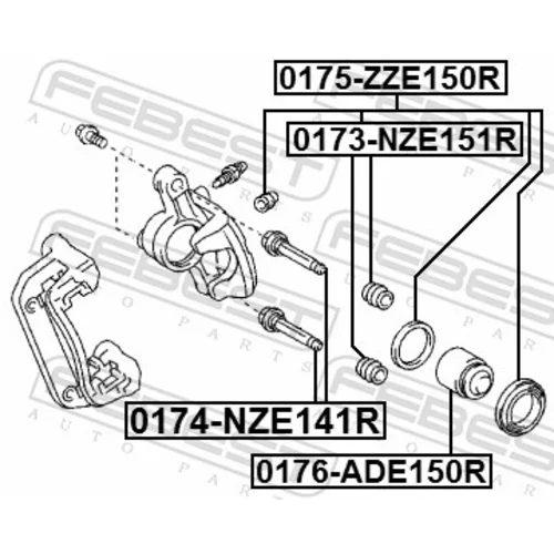 Vodiaci čap brzdového strmeňa 0174-NZE141R /FEBEST/ - obr. 1
