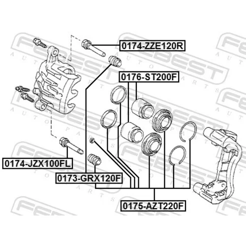 Piest brzdového strmeňa 0176-ST200F /FEBEST/ - obr. 1