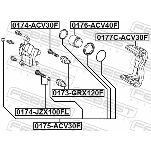 Sada držiakov brzd. strmeňov 0177C-ACV30F /FEBEST/ - obr. 1
