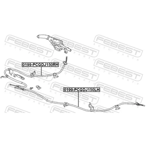 Ťažné lanko parkovacej brzdy 0199-PCGDJ150RH /FEBEST/ - obr. 1