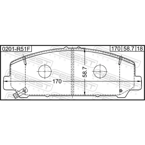 Sada brzdových platničiek kotúčovej brzdy 0201-R51F /FEBEST/ - obr. 1