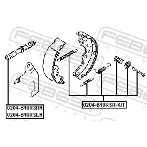 Sada príslušenstva čeľustí parkovacej brzdy 0204-B10RSR-KIT /FEBEST/ - obr. 1
