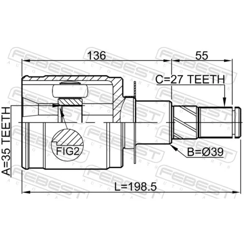 Sada kĺbov hnacieho hriadeľa 0211-D40AT /FEBEST/ - obr. 1