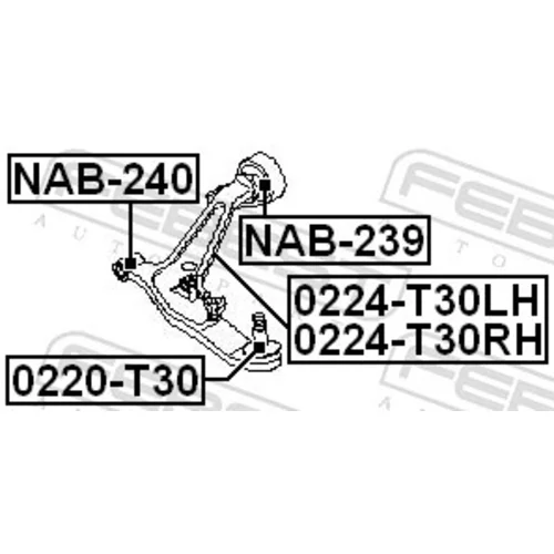 Zvislý/nosný čap 0220-T30 /FEBEST/ - obr. 1
