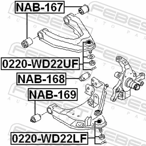 Zvislý/nosný čap 0220-WD22UF /FEBEST/ - obr. 1