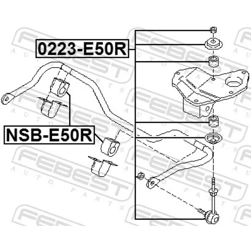 Tyč/Vzpera stabilizátora 0223-E50R /FEBEST/ - obr. 1