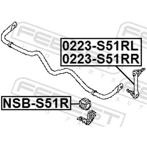 Tyč/Vzpera stabilizátora 0223-S51RL /FEBEST/ - obr. 1