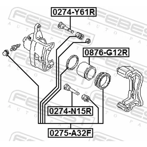 Vodiaci čap brzdového strmeňa 0274-N15R /FEBEST/ - obr. 1