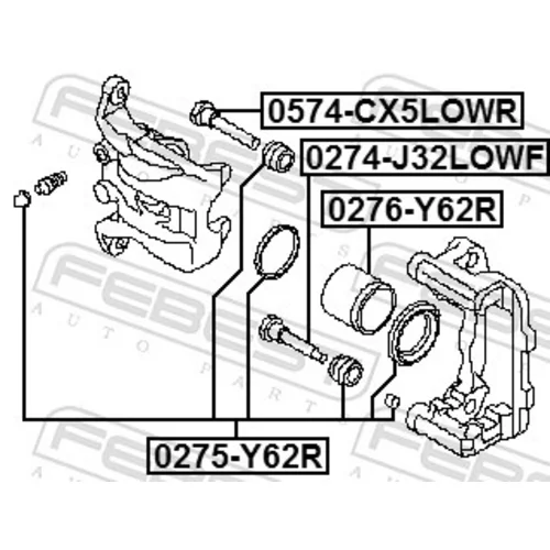 Piest brzdového strmeňa 0276-Y62R /FEBEST/ - obr. 1