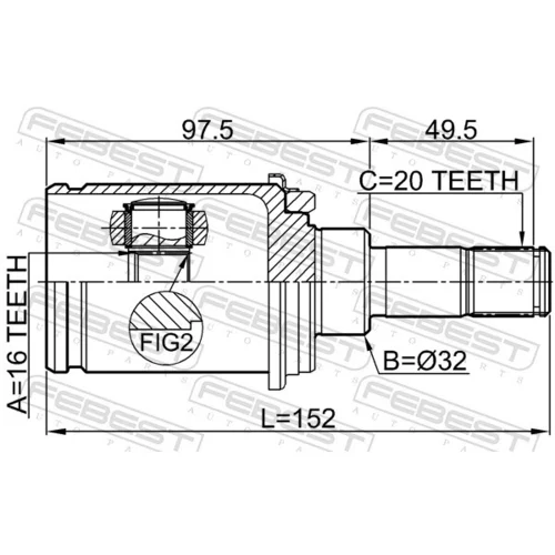 Sada kĺbov hnacieho hriadeľa 0311-RMR /FEBEST/ - obr. 1