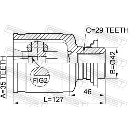 Sada kĺbov hnacieho hriadeľa 0311-YD2RH /FEBEST/ - obr. 1