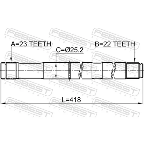 Hnací hriadeľ 0312-ESATRH /FEBEST/ - obr. 1