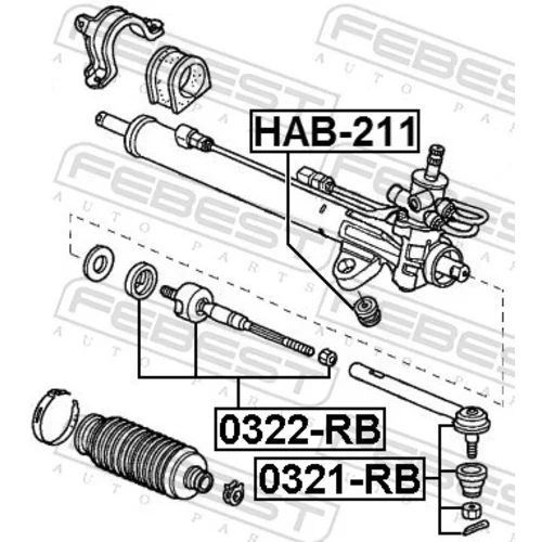 Hlava/čap spojovacej tyče riadenia 0321-RB /FEBEST/ - obr. 1