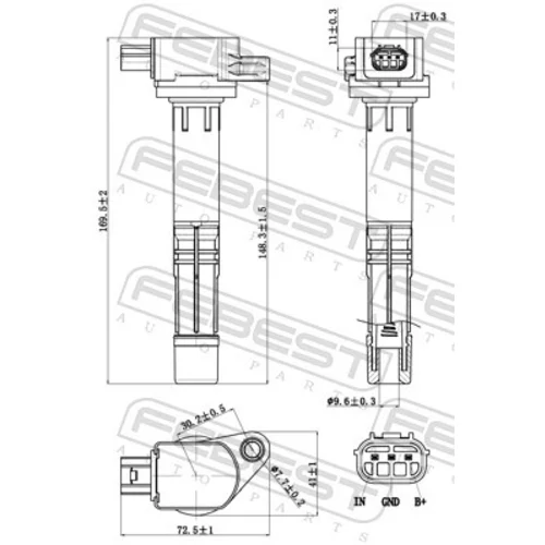 Zapaľovacia cievka 03640-006 /FEBEST/ - obr. 1