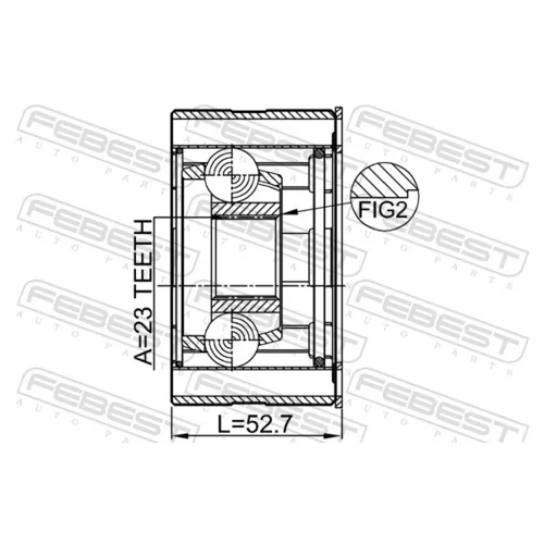 Kĺbový hriadeľ 0411-CU2WSHA /FEBEST/ - obr. 1