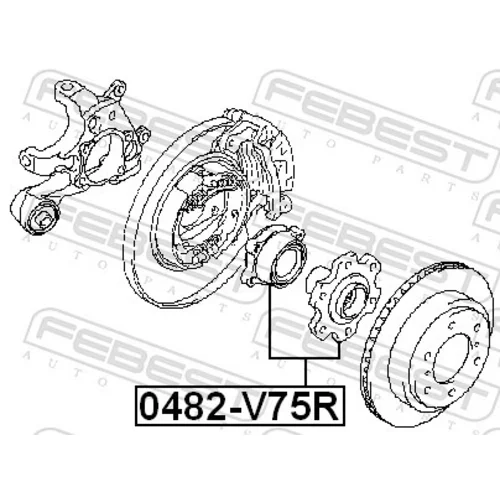 Náboj kolesa 0482-V75R /FEBEST/ - obr. 1
