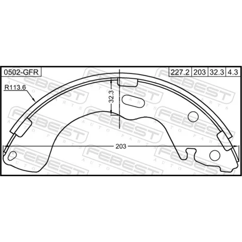 Brzdové čeľuste 0502-GFR /FEBEST/ - obr. 1