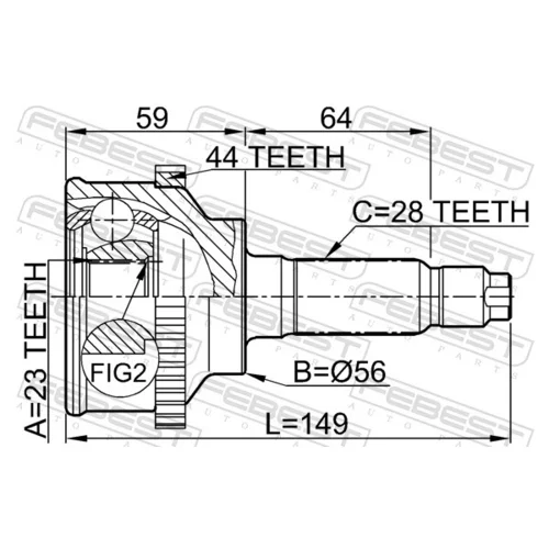 Sada kĺbov hnacieho hriadeľa 0510-018A44 /FEBEST/ - obr. 1