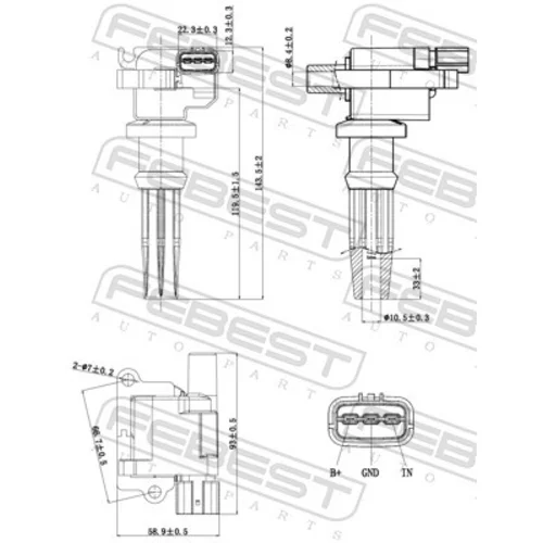 Zapaľovacia cievka 12640-003 /FEBEST/ - obr. 1