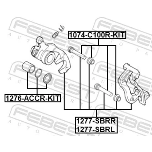Brzdový strmeň 1277-SBRR /FEBEST/ - obr. 1