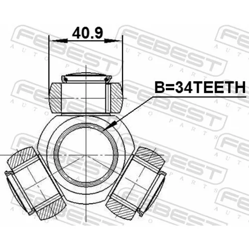 Trojkríž hnacieho hriadeľa 2116-GE34 /FEBEST/ - obr. 1