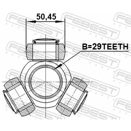 Trojkríž hnacieho hriadeľa 2116-TTG /FEBEST/ - obr. 1