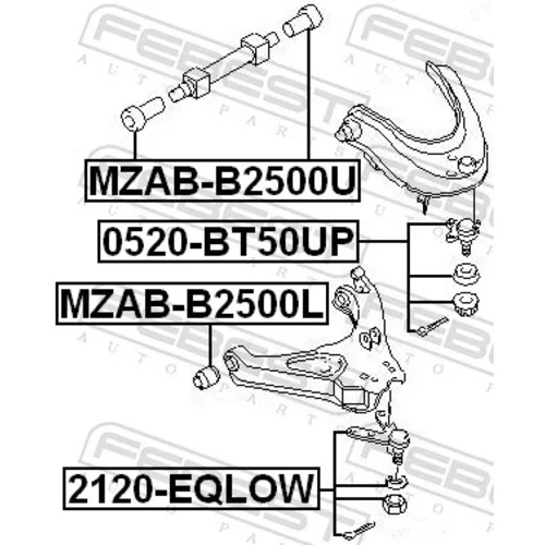 Zvislý/nosný čap 2120-EQLOW /FEBEST/ - obr. 1