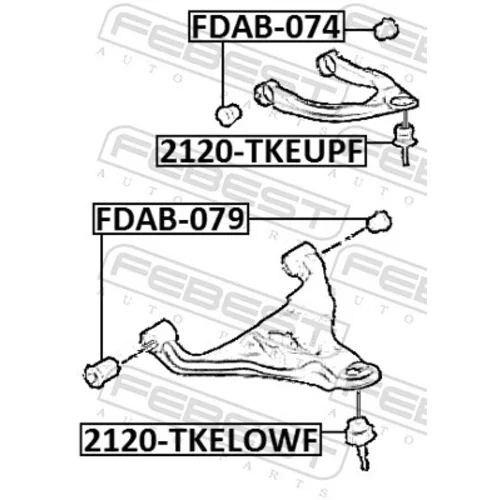 Zvislý/nosný čap 2120-TKELOWF /FEBEST/ - obr. 1