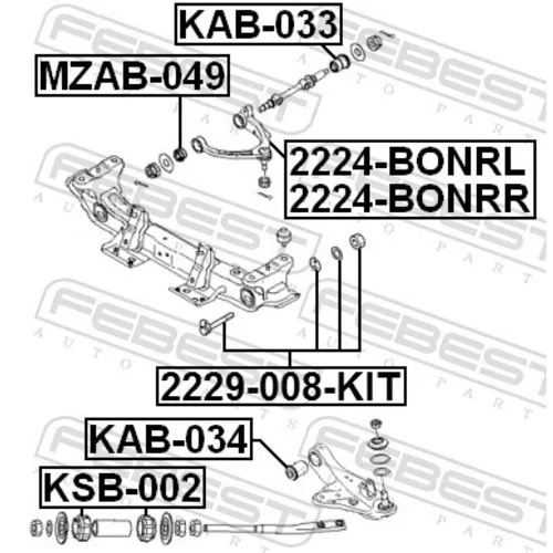Rameno zavesenia kolies 2224-BONRR /FEBEST/ - obr. 1