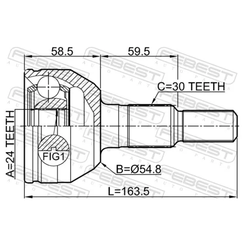 Sada kĺbov hnacieho hriadeľa 3210-SRX /FEBEST/ - obr. 1