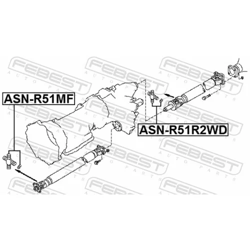 Kĺbový hriadeľ ASN-R51MF /FEBEST/ - obr. 1